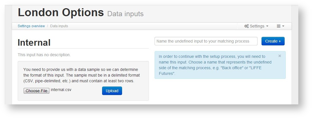 Data inputs for a two-sided process – Duco